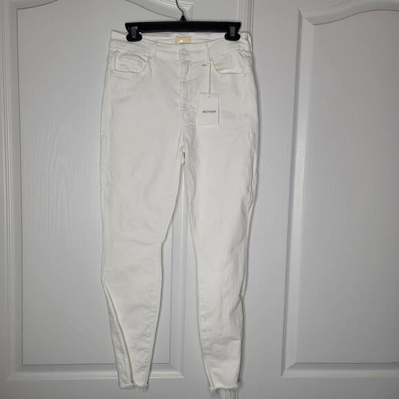 MOTHER White straight raw hem Size 27 Denim jean Pants NEW Skinny - Picture 1 of 6
